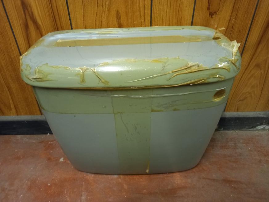 Wild Sage Green Colour Toilet Flush Tank. Ceramic Cistern UK